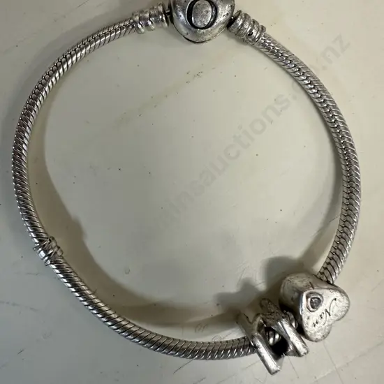 Pandora Bracelet With 2 x Charms Stamped 925